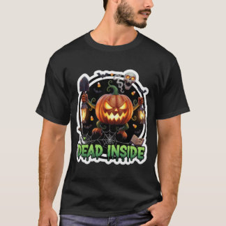Gruselige Jackolantern-Illustration mit Schaufella T-Shirt