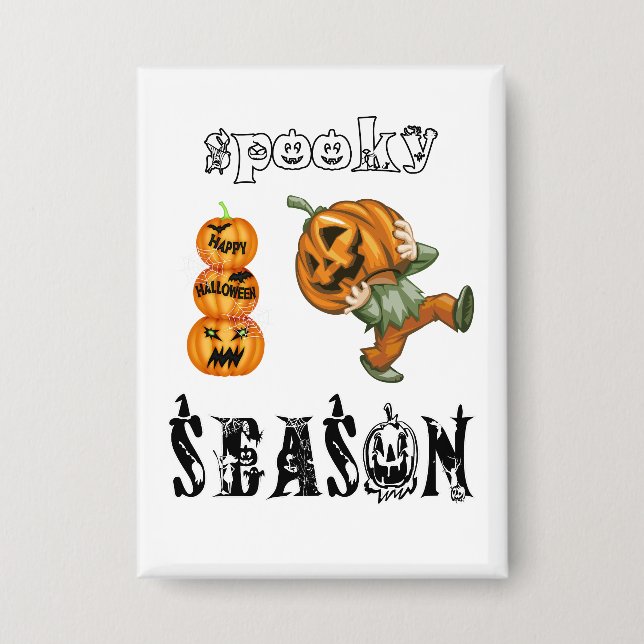 gruselige Jahreszeit Frohes Halloween  Button (Vorderseite)