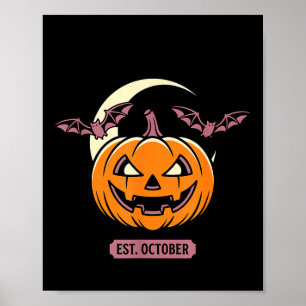 Gruselige Jahreszeit Geist Halloween Kürbis Fleder Poster