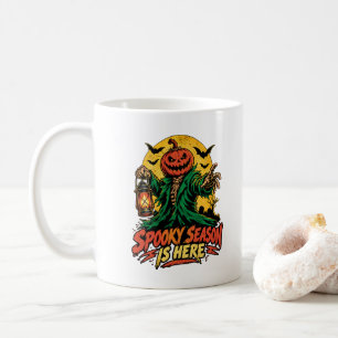Gruselige Jahreszeit ist da Kürbiskopf Vogelscheuc Kaffeetasse