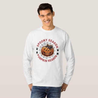 Gruselige Jahreszeit Kürbis Grund Langarm T-Shirt