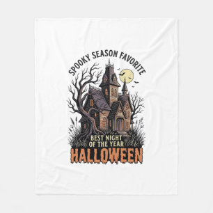 Gruselige Jahreszeit Shirt Verlassenes Herrenhaus Fleecedecke