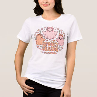 Gruselige Jahreszeit - Süße rosa Geister Halloween Tri-Blend Shirt