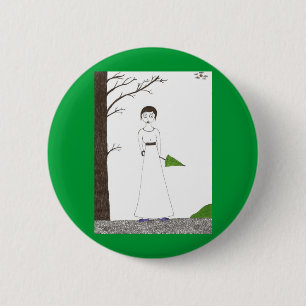 Gruselige Jane Austen-Reis-Malerei Button