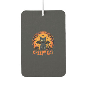 Gruselige Katze Halloween Fledermaus Mond Grafikde Autolufterfrischer