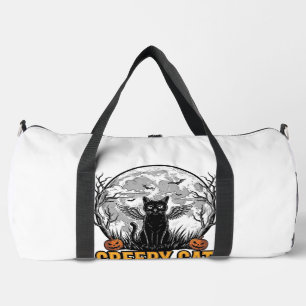 Gruselige Katze Halloween Vintage Gravur Design_1 Duffle Bag