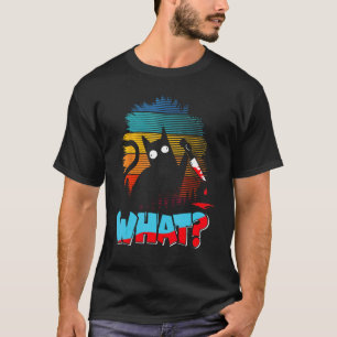 Gruselige Katze mit Messer Blutverschmiert Horror  T-Shirt