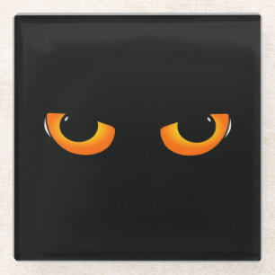 Gruselige Katzen Augen Glasuntersetzer