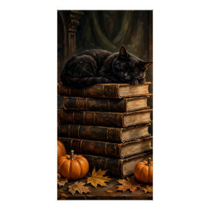Gruselige Katzen-Dekoration für Bibliotheken – Hal Poster