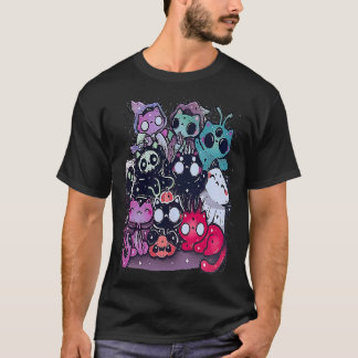 gruselige Katzen Pastell Goth dunkles Halloween-Ko T-Shirt