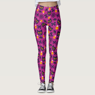 GRUSELIGE KATZEN UND KANDIS-HALLOWEEN LEGGINGS