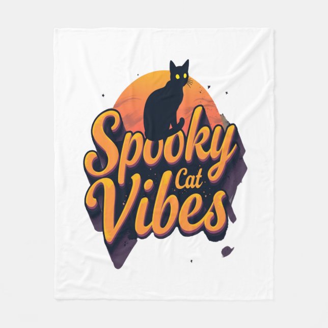 Gruselige Katzen Vibes 2 Fleecedecke (Vorderseite)