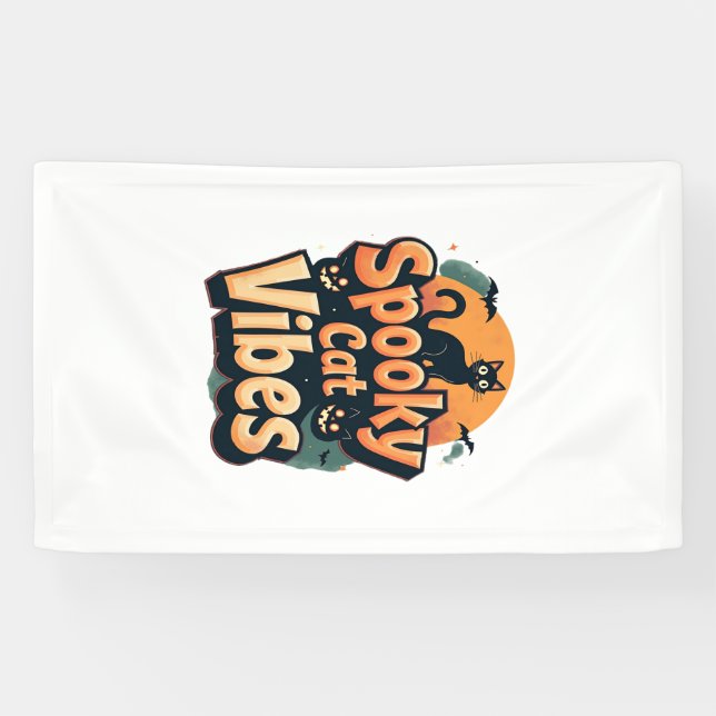 Gruselige Katzen Vibes Banner (Horizontal)