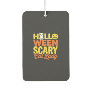 Gruselige Katzenlady Halloween-Design_1 Autolufterfrischer