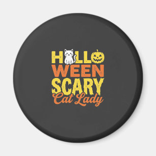 Gruselige Katzenlady Halloween-Design_1 Magnet