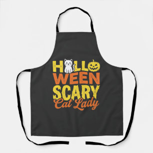Gruselige Katzenlady Halloween-Design_1 Schürze