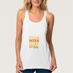 Gruselige Katzenlady Halloween-Design_1 Tank Top