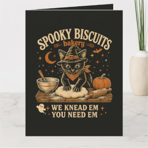 Gruselige Kekse Bäckerei Schwarze Katze Halloween Karte