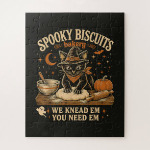 Gruselige Kekse Bäckerei Schwarze Katze Halloween Puzzle