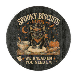 Gruselige Kekse Bäckerei Schwarze Katze Halloween Schneidebrett
