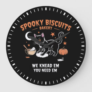 Gruselige Kekse Katzenbäcker Herbstkürbis Große Wanduhr