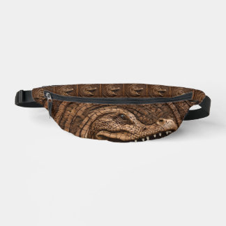Gruselige Kiefer: Australischer Krokodil Holz Druc Bauchtasche