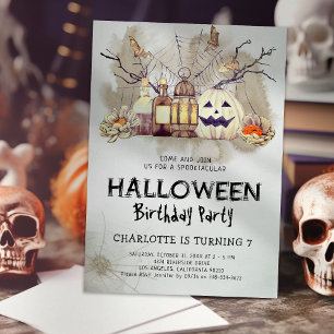 Gruselige Kinder-Halloween-Geburtstags-Einladung Einladung