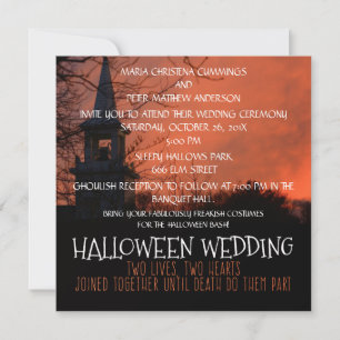 Gruselige Kirchen-Hochzeits-Einladung zu Halloween Einladung