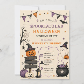 Gruselige Kostüm-Party Halloween Geburtstag Einladung
