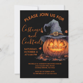 Gruselige Kostüme & Cocktails Halloween-Party-Einl Einladung