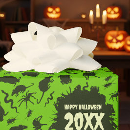 Gruselige Krabbeltiere Frohes Halloween Fügen Sie Geschenkpapier