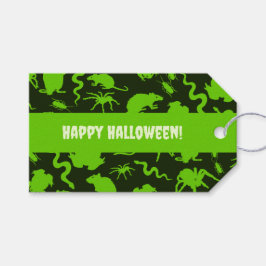 Gruselige Krabbeltiere Frohes Halloween! Grünes Mu Geschenkanhänger