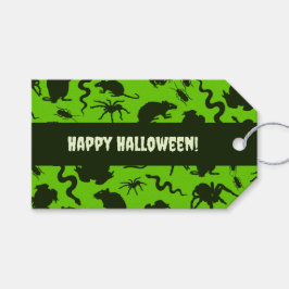 Gruselige Krabbeltiere Frohes Halloween! Schwarzes Geschenkanhänger