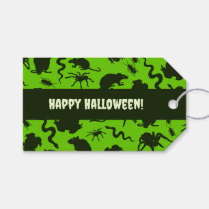 Gruselige Krabbeltiere Frohes Halloween! Schwarzes Geschenkanhänger
