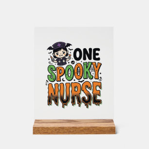 Gruselige Krankenschwester Halloween Vintage Gravu Acrylschild