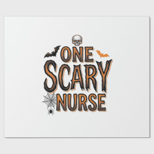Gruselige Krankenschwester Halloween Vintage Gravu Geschenkpapier