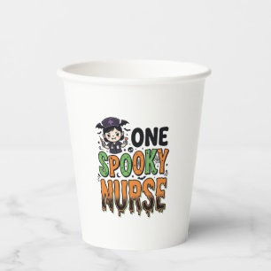 Gruselige Krankenschwester Halloween Vintage Gravu Pappbecher