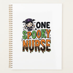 Gruselige Krankenschwester Halloween Vintage Gravu Planer