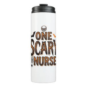 Gruselige Krankenschwester Halloween Vintage Gravu Thermosbecher