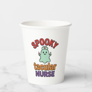 Gruselige Krankenschwester Halloween Vintage Vecto Pappbecher