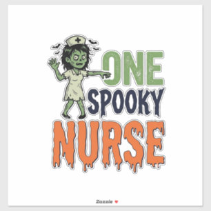 Gruselige Krankenschwester Halloween Vintage Vekto Aufkleber