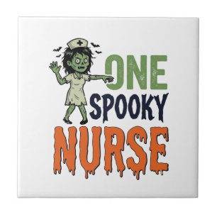 Gruselige Krankenschwester Halloween Vintage Vekto Fliese