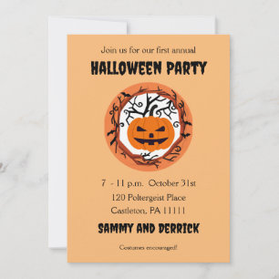 Gruselige Kürbis-Halloween-Party-Einladungen Einladung