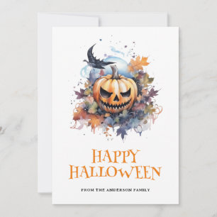Gruselige Kürbis-Typografie Frohes Halloween Feiertagskarte