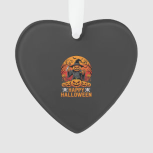 Gruselige Kürbiskürbis-Hexen-Halloween-Vektorgesta Ornament