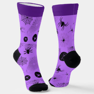 Gruselige Lavendel- und schwarze Halloween-Socken Socken