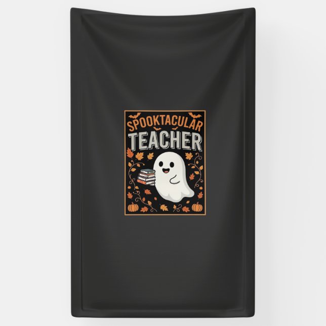 Gruselige Lehrer Halloween-Geist Design_1 Banner (Vertikal)