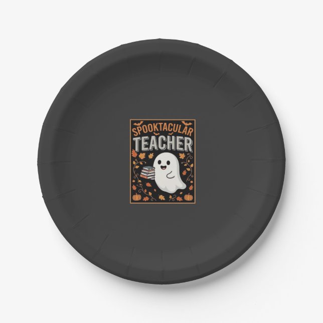 Gruselige Lehrer Halloween-Geist Design_1 Pappteller (Vorderseite)