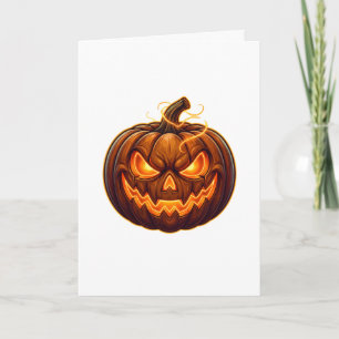 Gruselige leuchtende Halloween-Kürbis-Grußkarte Karte