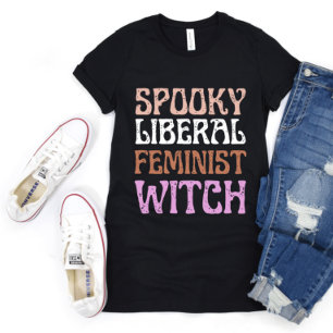Gruselige liberale feministische Hexe Lustig Polit T-Shirt